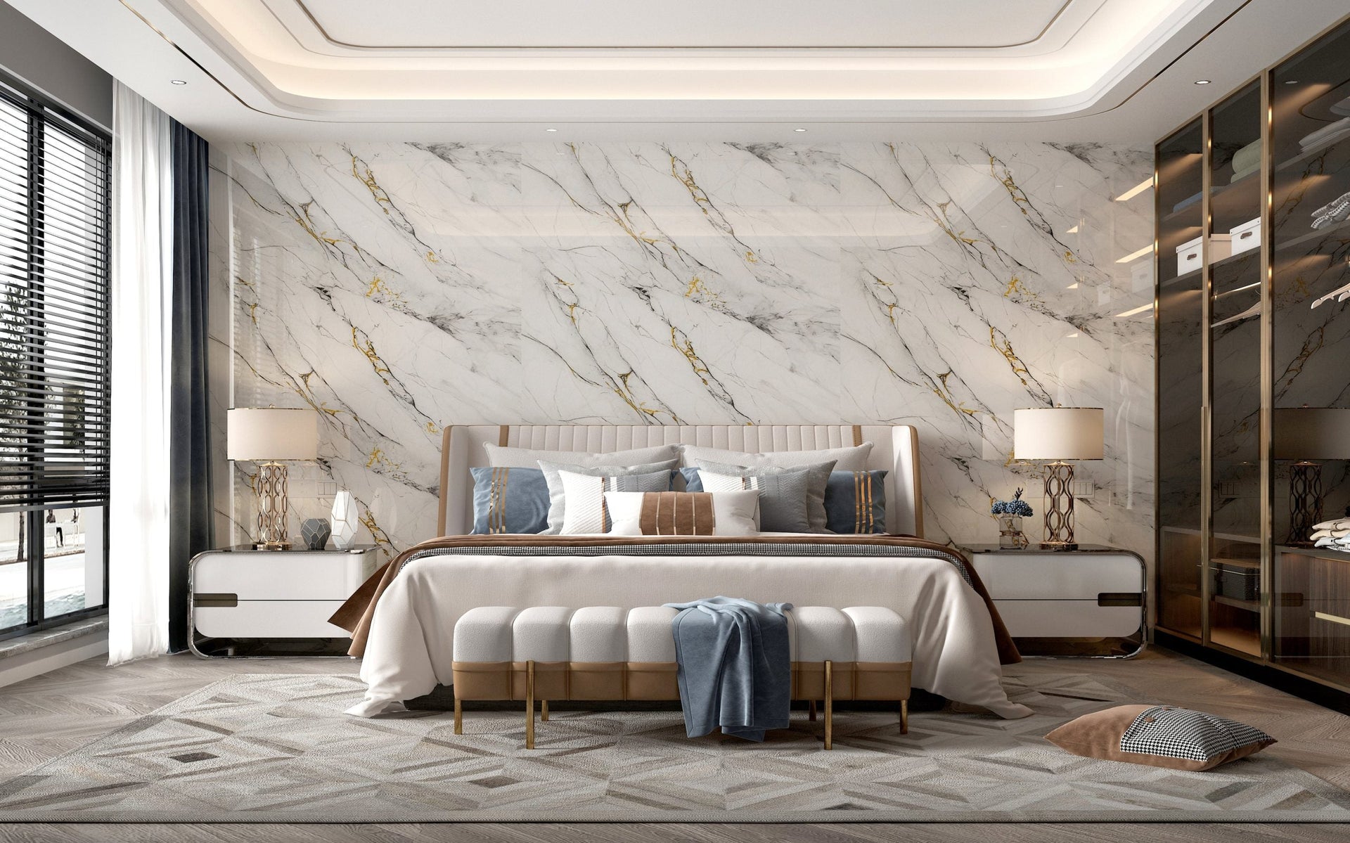 Интериор с декоративно самозалепващо фолио Calacatta Gold