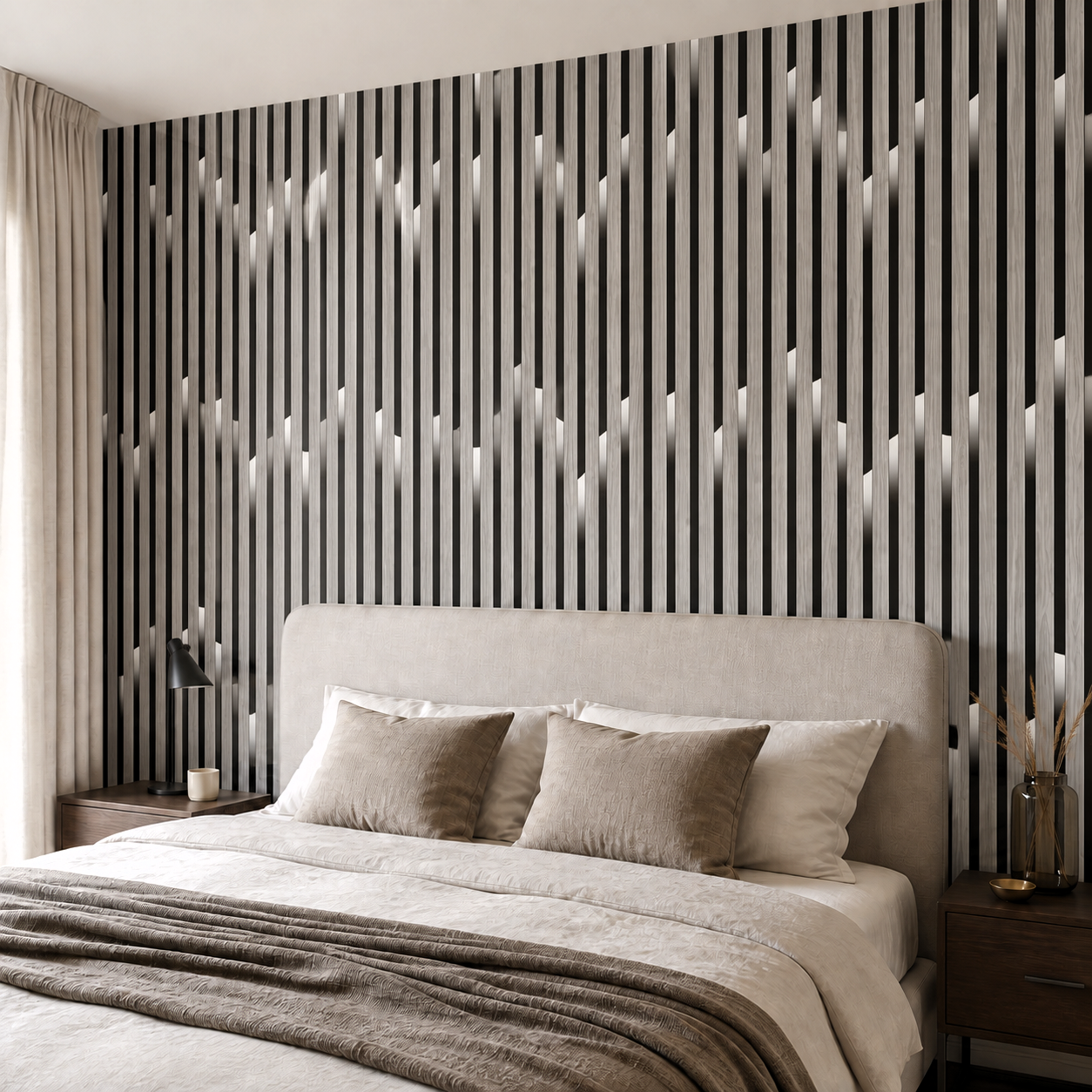Декоративно самозалепващо фолио – White Ash Light Slats, светъл ясен със светлинен ефект (120×300 см)