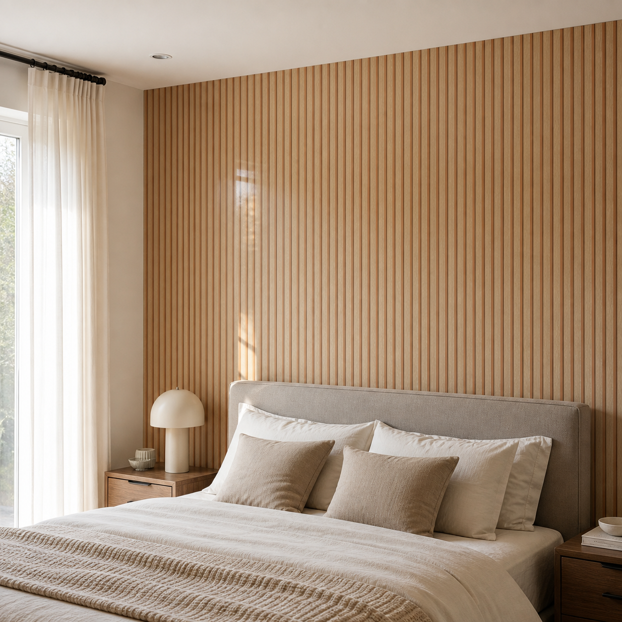 Декоративно самозалепващо фолио – Warm Oak Slats, топъл дъб с ламелен ефект (120×300 см)