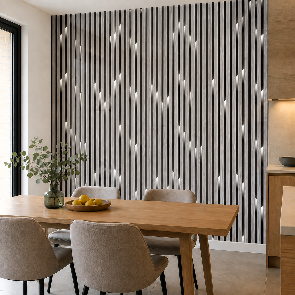 Декоративно самозалепващо фолио – White Ash Light Slats, светъл ясен със светлинен ефект (120×300 см)