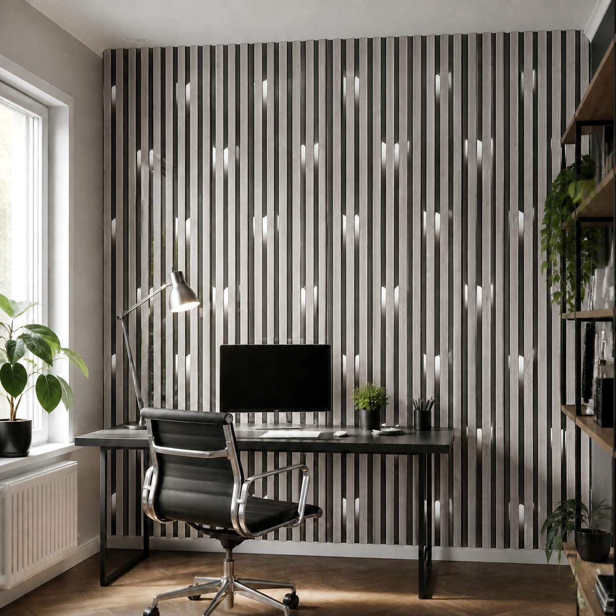 Декоративно самозалепващо фолио – White Ash Light Slats, светъл ясен със светлинен ефект (120×300 см)