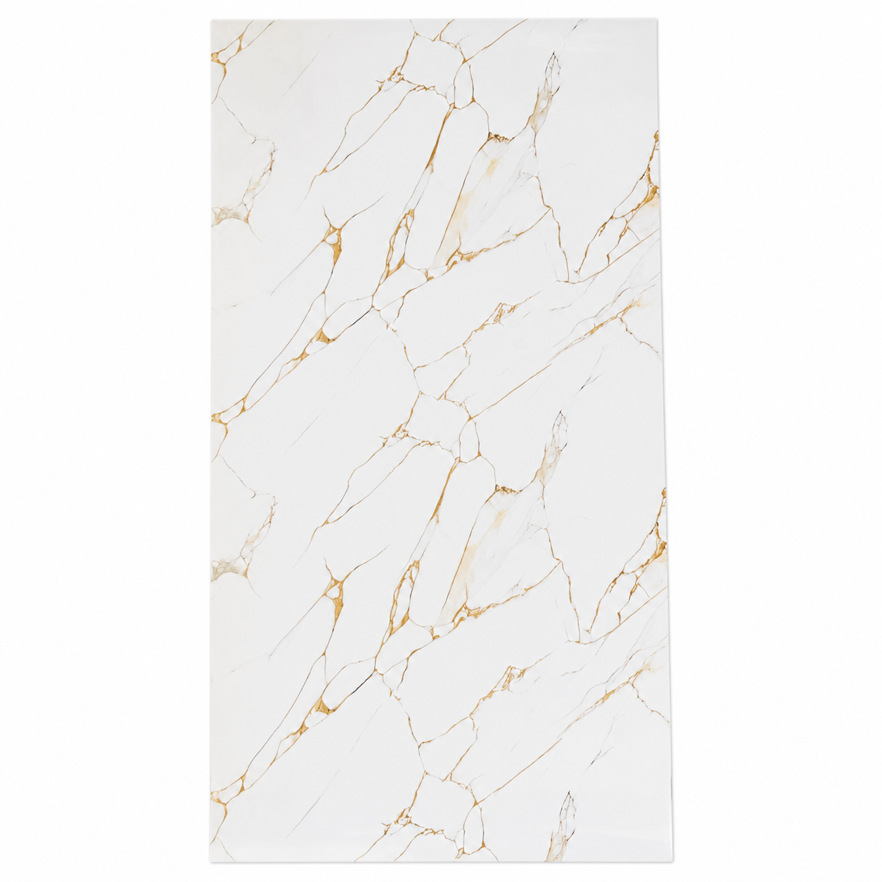 Декоративно самозалепващо фолио – Calacatta Gold Fracture, бял мрамор със златни жилки (120×300 см)