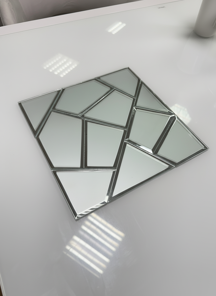 Огледален стенен панел Silver Diamond 30x30 см