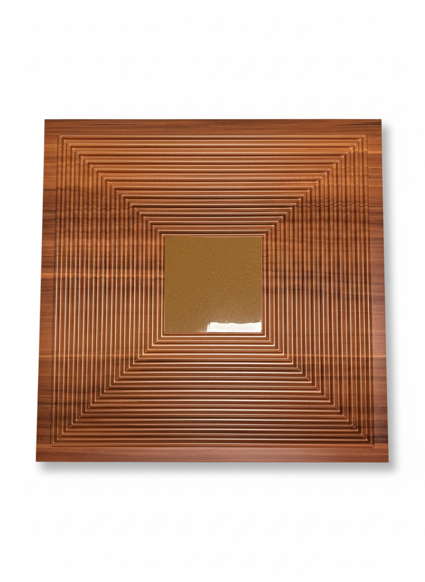 PVC 3D стенен панел Mahogany Gold Mirror 50x50 см