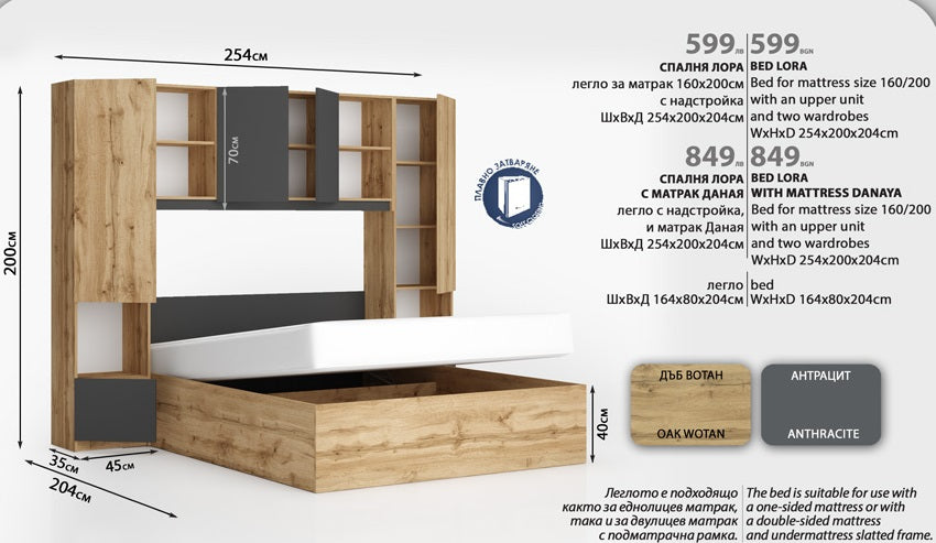Спален комплект ЛОРА