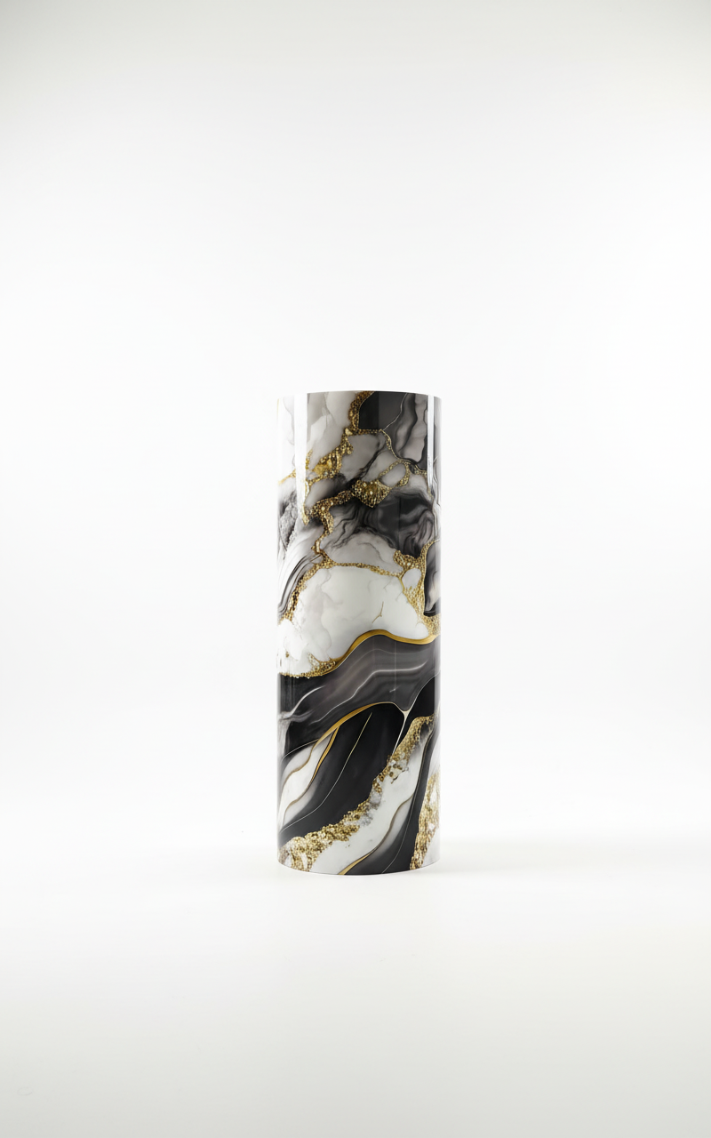 Декоративно самозалепващо фолио – Оникс Nero Gold „Вълни“, тъмен (120×300 см)
